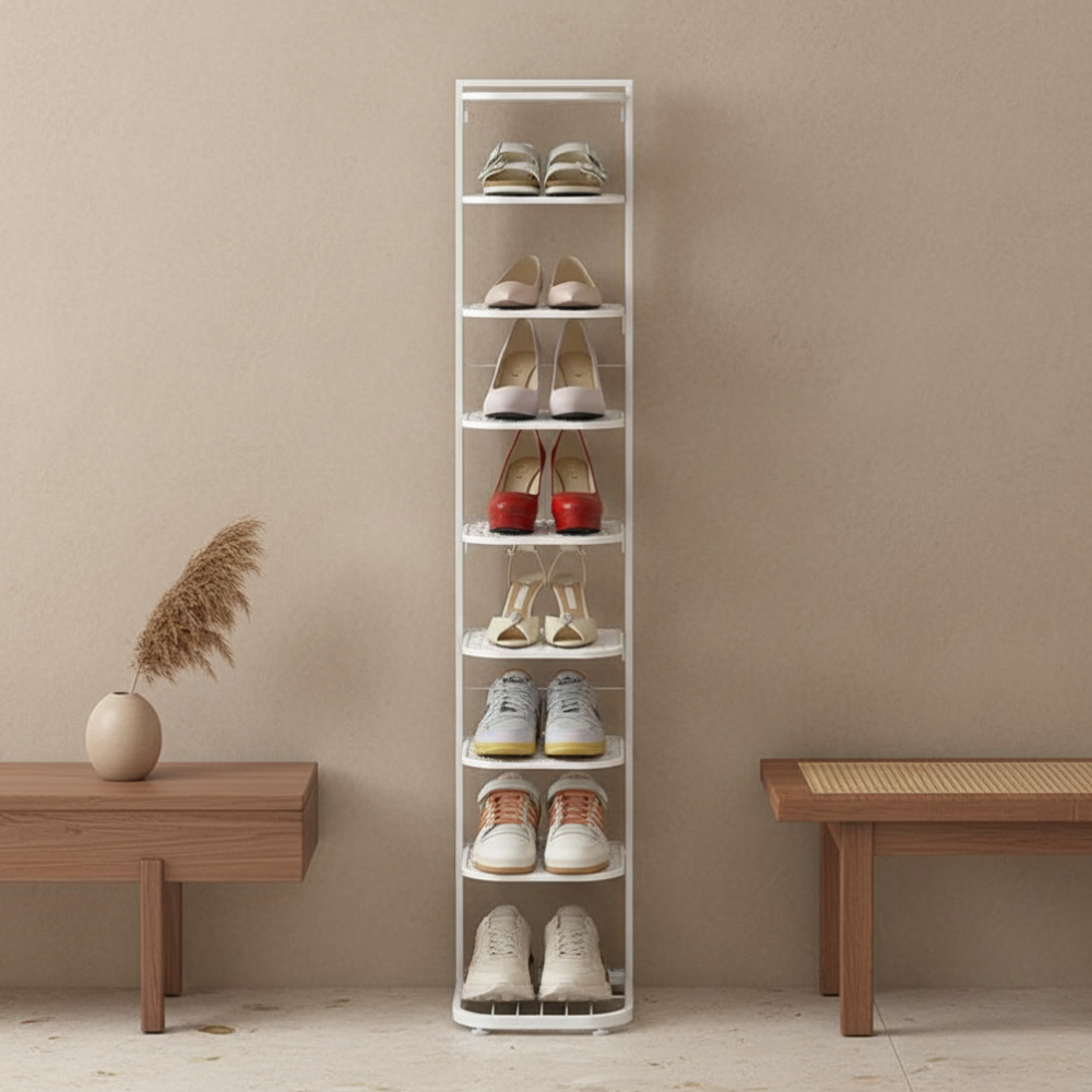 Multi-Tier Minimalist Iron Shoe Rack for Space-Saving | Ridorn