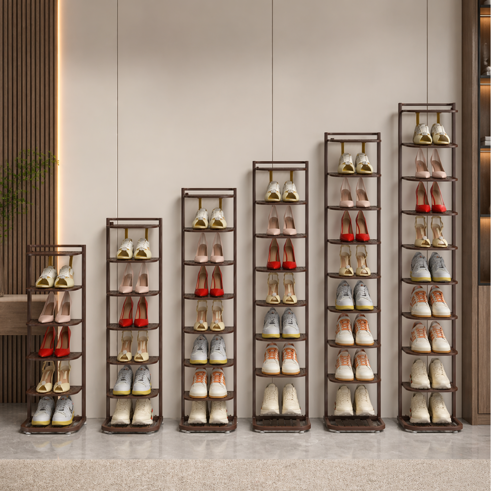 Multi-Tier Minimalist Iron Shoe Rack for Space-Saving | Ridorn