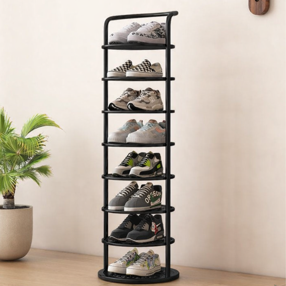 Minimalist Multi-Tier Shoe Rack in Iron - 5 to 8 Tiers | Ridorn-Shoe Storage Racks-Ridorn