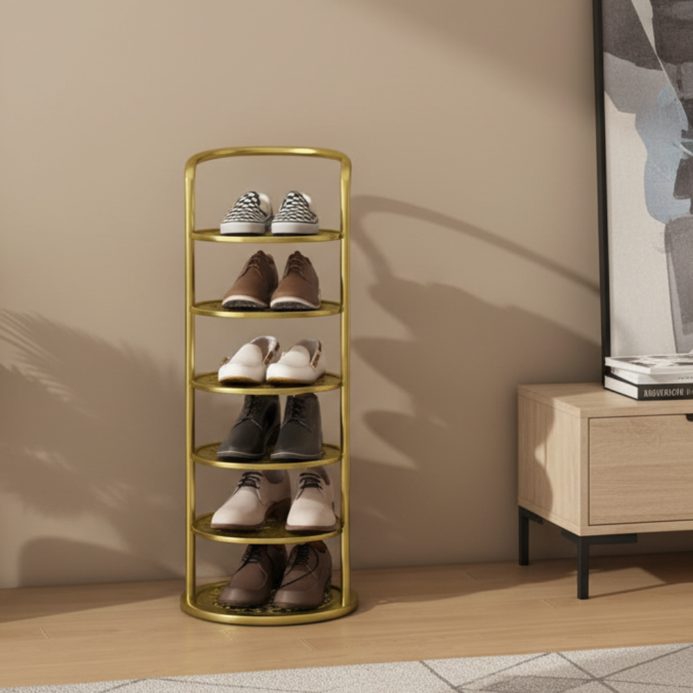 Minimalist Multi-Tier Shoe Rack in Iron - 5 to 8 Tiers | Ridorn-Shoe Storage Racks-Ridorn