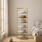 Minimalist Multi-Tier Shoe Rack in Iron - 5 to 8 Tiers | Ridorn-Shoe Storage Racks-Ridorn