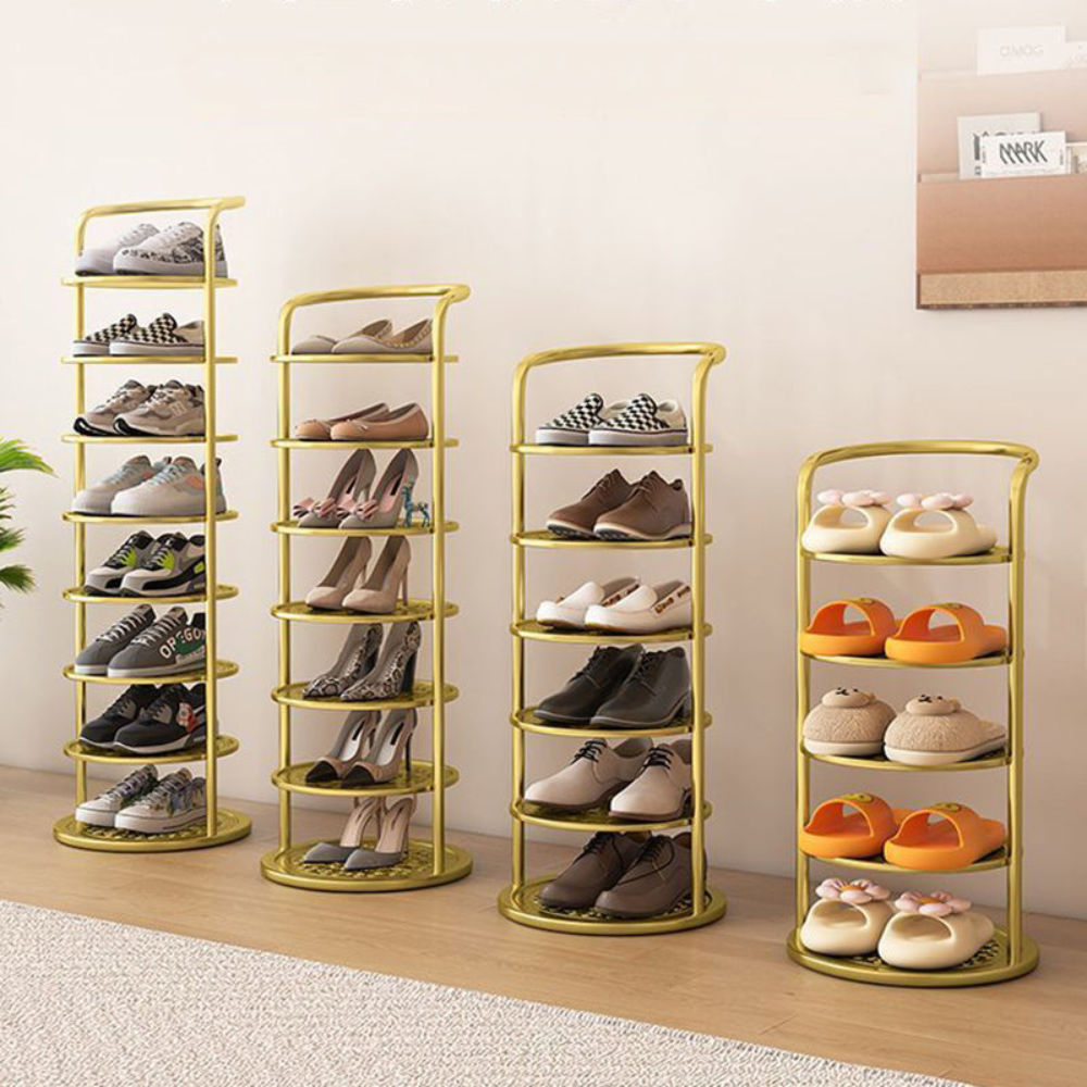 Minimalist Multi-Tier Shoe Rack in Iron - 5 to 8 Tiers | Ridorn-Shoe Storage Racks-Ridorn