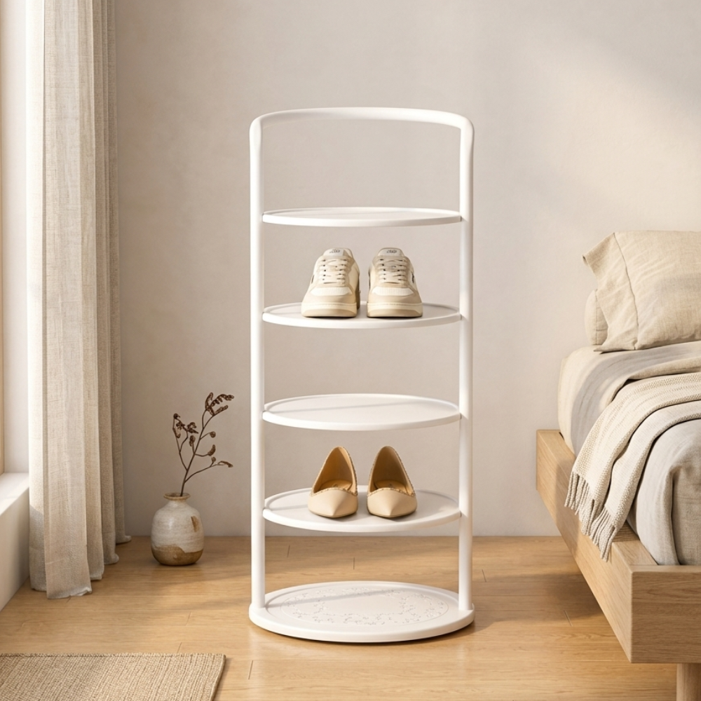 Minimalist Multi-Tier Shoe Rack in Iron - 5 to 8 Tiers | Ridorn-Shoe Storage Racks-Ridorn