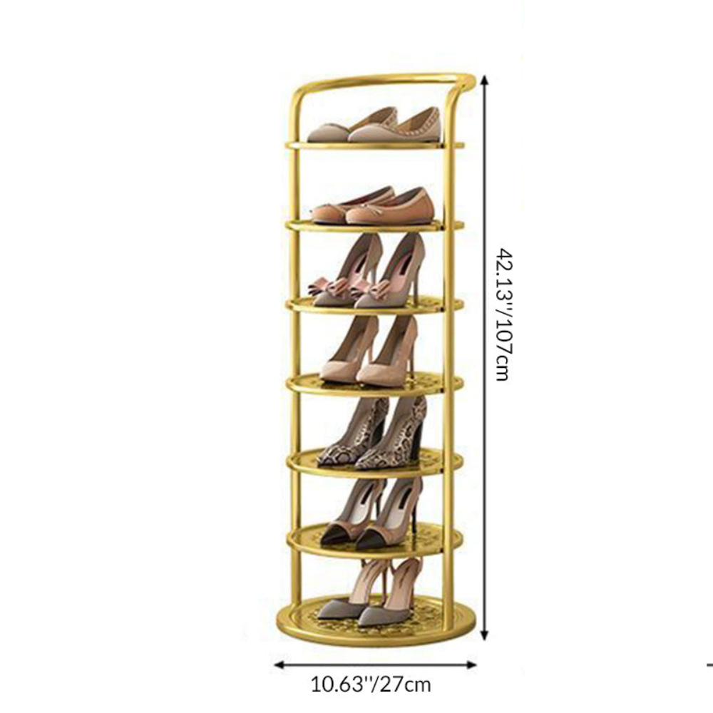 Minimalist Multi-Tier Shoe Rack in Iron - 5 to 8 Tiers | Ridorn-Shoe Storage Racks-Ridorn
