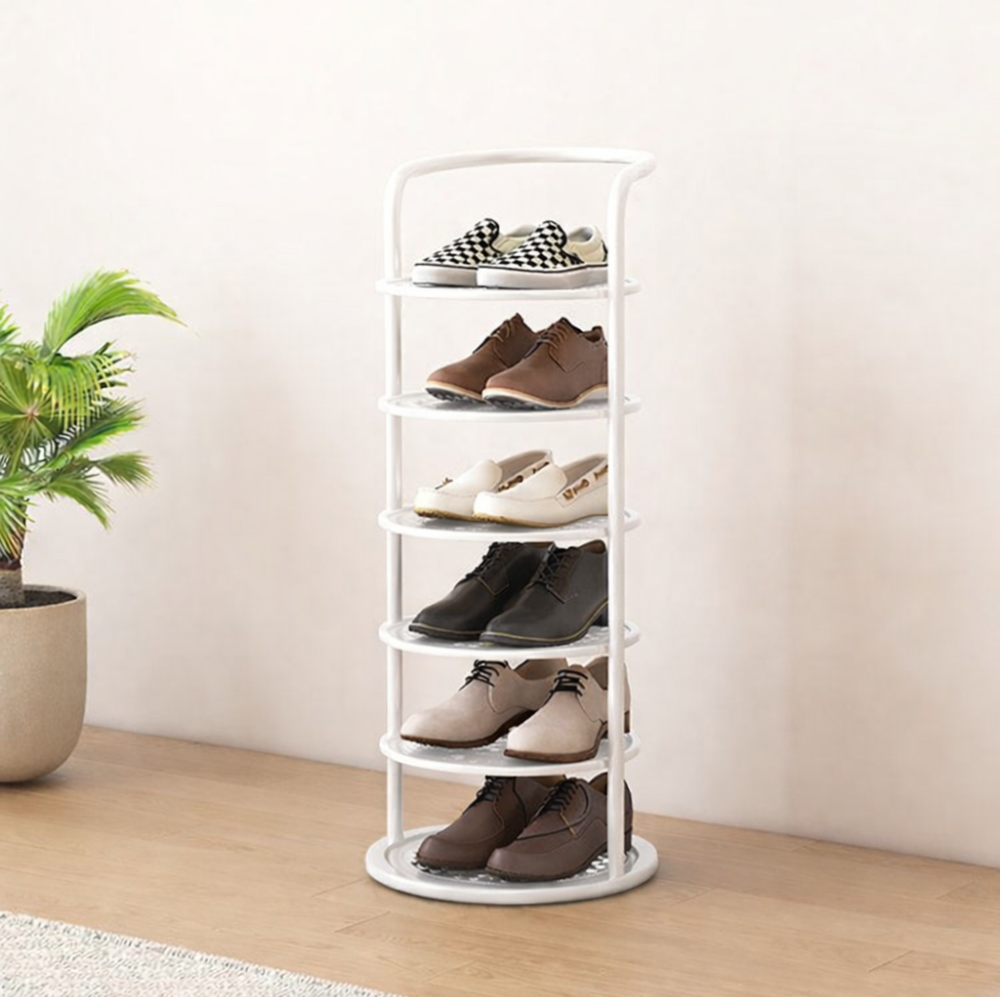 Minimalist Multi-Tier Shoe Rack in Iron - 5 to 8 Tiers | Ridorn-Shoe Storage Racks-Ridorn