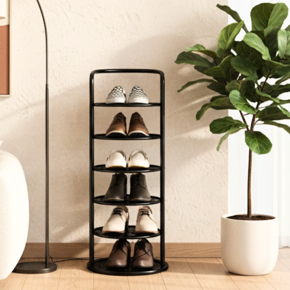 Minimalist Multi-Tier Shoe Rack in Iron - 5 to 8 Tiers | Ridorn-Shoe Storage Racks-Ridorn