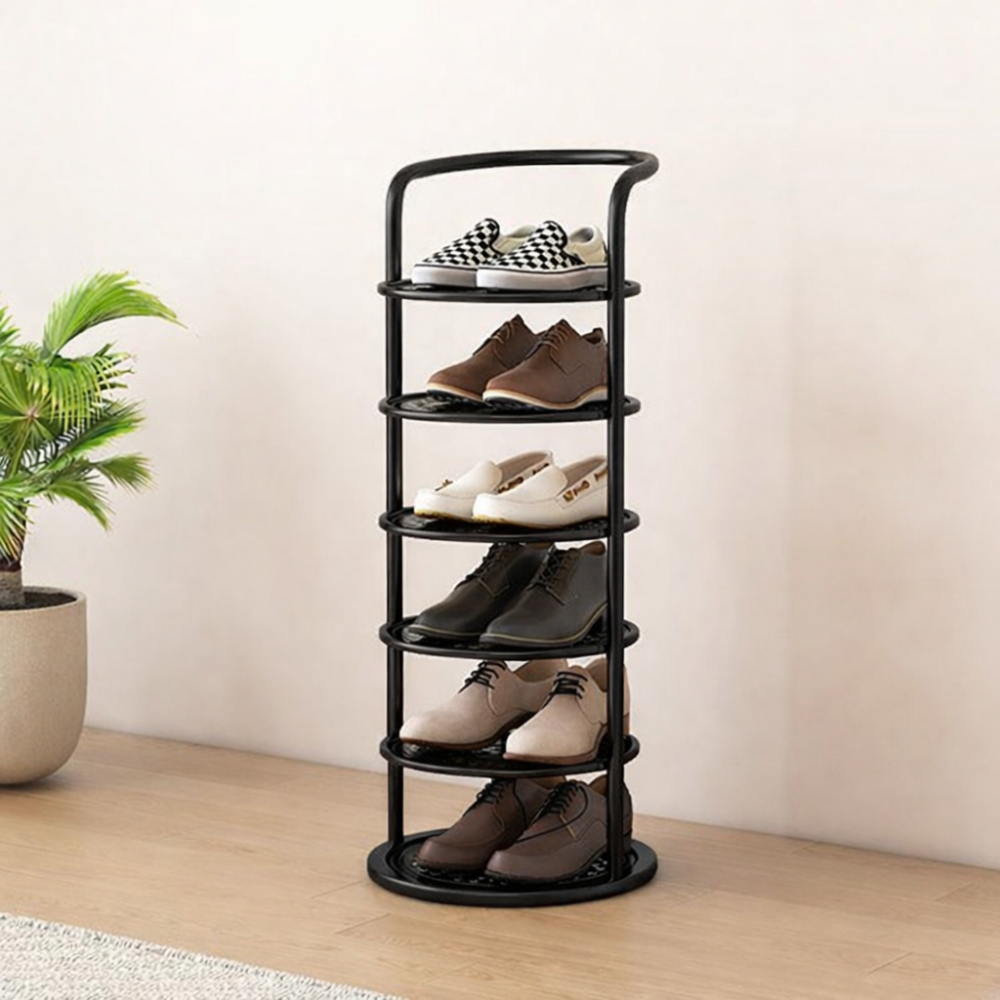 Minimalist Multi-Tier Shoe Rack in Iron - 5 to 8 Tiers | Ridorn-Shoe Storage Racks-Ridorn