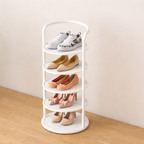 Minimalist Iron Shoe Rack Multi-Tier Front View