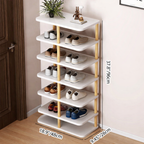 Minimalist Shoe Storage Rack - 6/7 Tier PVC & Wood Organizer | Ridorn-Shoe Storage-Ridorn