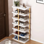 Minimalist Shoe Storage Rack - 6/7 Tier PVC & Wood Organizer | Ridorn-Shoe Storage-Ridorn