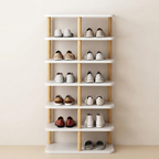 Minimalist Shoe Storage Rack - 6/7 Tier PVC & Wood Organizer | Ridorn-Shoe Storage-Ridorn