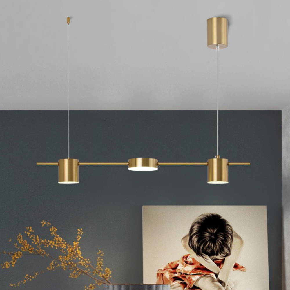 Contemporary black ceiling chandelier dimmable LED pendant light front view