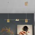 Contemporary black ceiling chandelier dimmable LED pendant light front view