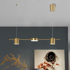Contemporary black ceiling chandelier dimmable LED pendant light front view