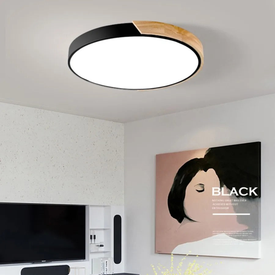 Elegante runde Deckenleuchte mit warmem LED-Licht für stilvolle Räume