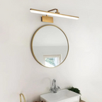 Modern LED Bathroom Vanity Light | Satin Gold Wall Mount Fixture | Ridorn