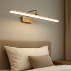 Modern LED Bathroom Vanity Light | Satin Gold Wall Mount Fixture | Ridorn