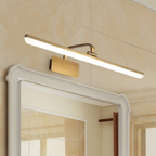 Modern satin gold bathroom vanity light front view