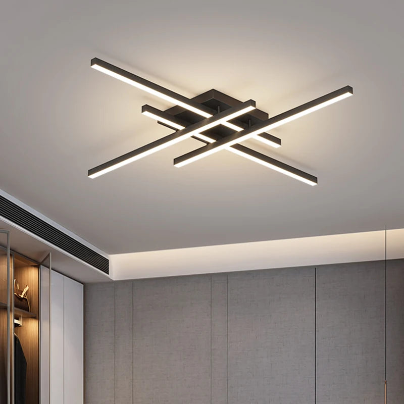 Sleek modern LED ceiling light in black and white finishes