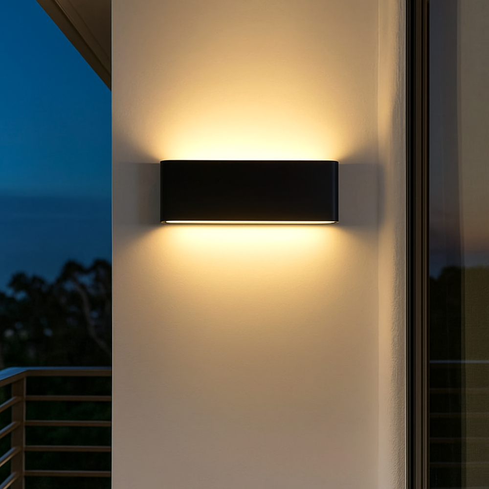 Modern LED wall sconce light waterproof outdoor fixture front view