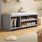 Modern Minimalist Shoe Bench with Two-Tier Storage and | Ridorn-Benches-Ridorn