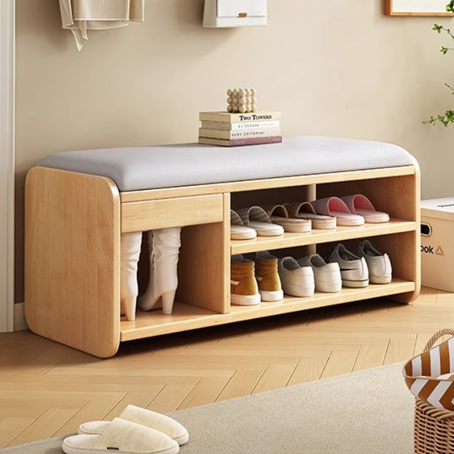 Modern Minimalist Shoe Bench with Two-Tier Storage and | Ridorn-Benches-Ridorn