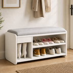 Modern Minimalist Shoe Bench with Two-Tier Storage and | Ridorn-Benches-Ridorn