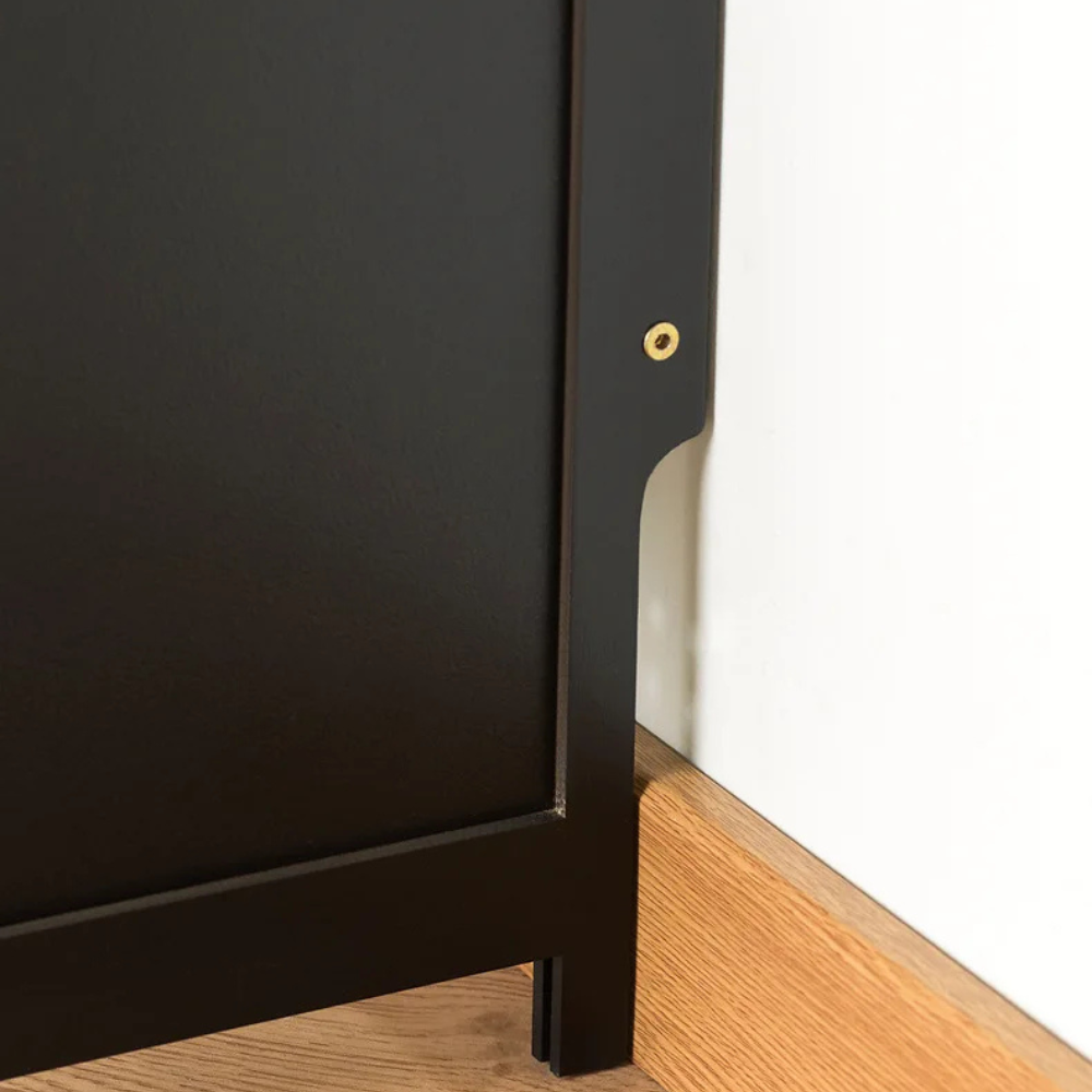 Modern Minimalist Shoe Storage Cabinet in Black Bamboo & MDF | Ridorn-Shoe Cabinets-Ridorn