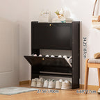 Modern Minimalist Shoe Storage Cabinet in Black Bamboo & MDF | Ridorn-Shoe Cabinets-Ridorn