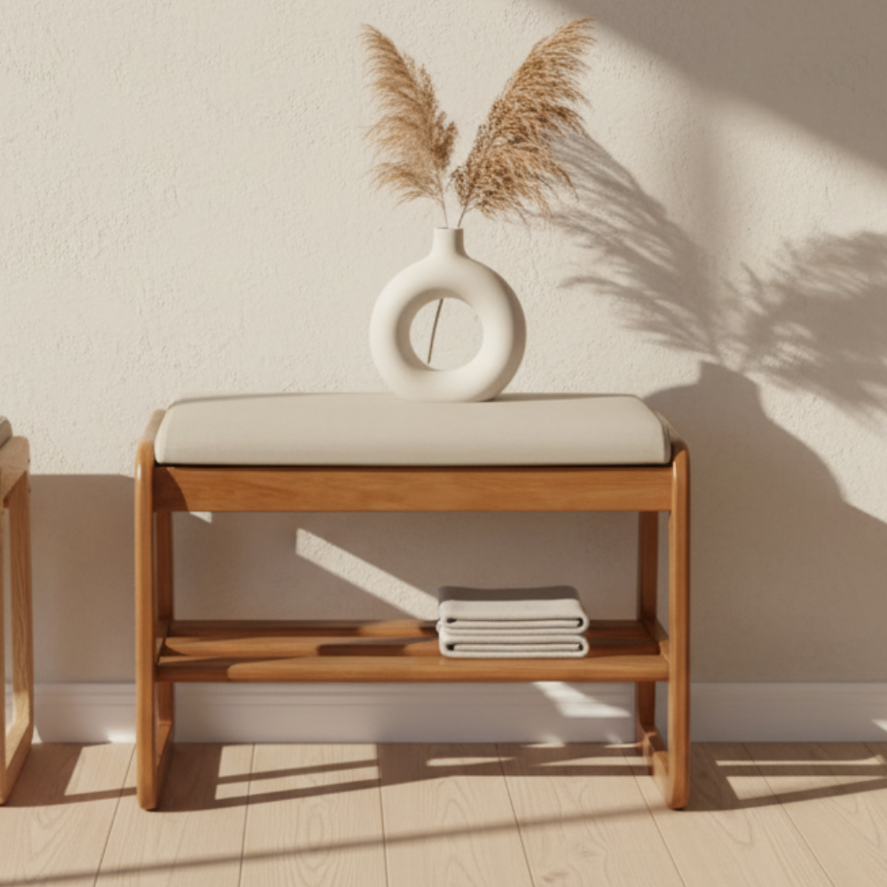 Modern Scandinavian Shoe Rack - Solid Wood with Tech Cloth | Ridorn-Shoe Storage-Ridorn
