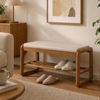 Modern Scandinavian Shoe Rack - Solid Wood with Tech Cloth | Ridorn-Shoe Storage-Ridorn