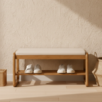 Modern Scandinavian Shoe Rack - Solid Wood with Tech Cloth | Ridorn-Shoe Storage-Ridorn