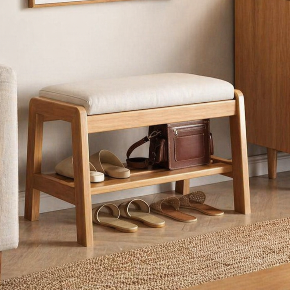 Modern Scandinavian Shoe Rack - Solid Wood with Tech Cloth | Ridorn-Shoe Storage-Ridorn