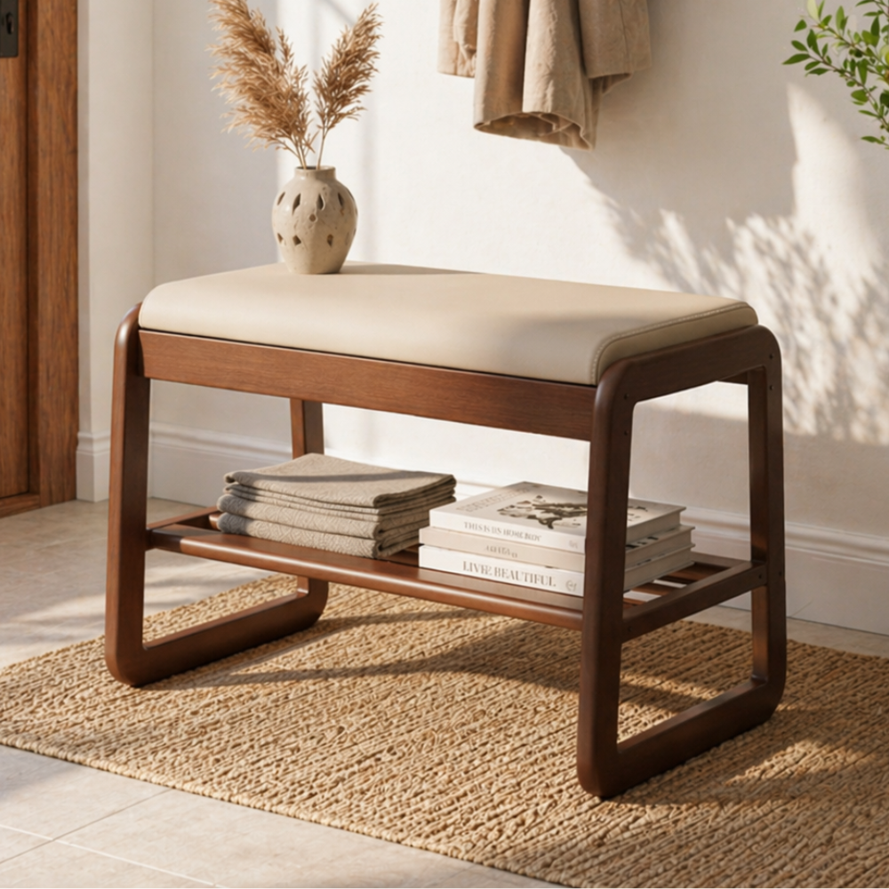 Modern Scandinavian Shoe Rack - Solid Wood with Tech Cloth | Ridorn-Shoe Storage-Ridorn