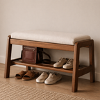 Modern Scandinavian Shoe Rack - Solid Wood with Tech Cloth | Ridorn-Shoe Storage-Ridorn