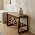 Modern Scandinavian Shoe Rack - Solid Wood with Tech Cloth | Ridorn-Shoe Storage-Ridorn