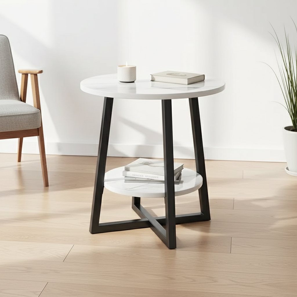 Contemporary Two-Tier Side Table for Small Spaces and | Ridorn