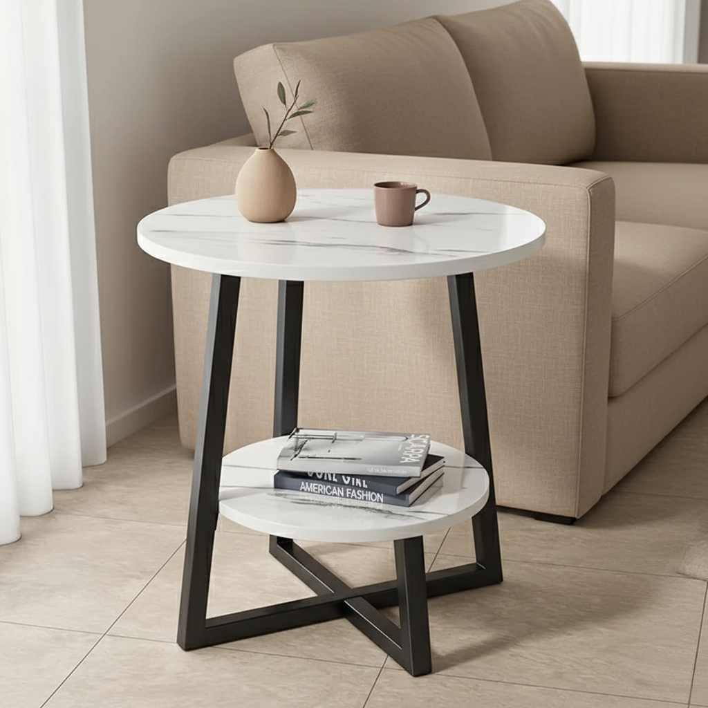 Contemporary Two-Tier Side Table for Small Spaces and | Ridorn