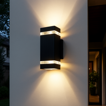Modern Up Down LED Wall Light | Waterproof Outdoor Sconce for Porch, Garden & Entryway | Ridorn