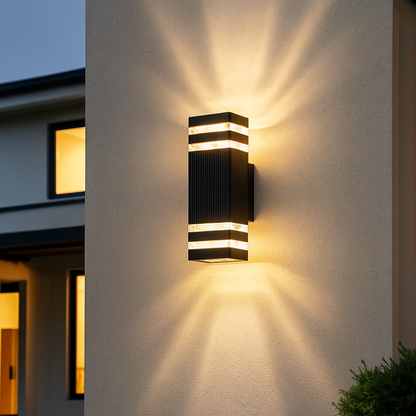 Modern Up Down LED Wall Light | Waterproof Outdoor Sconce for Porch, Garden & Entryway | Ridorn