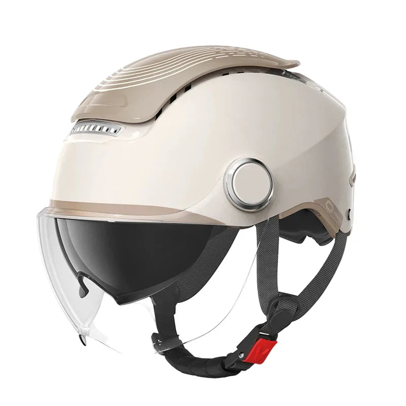 Motorcycle Half Helmet with Dual Visor, Breathable Open Face Summer Riding Helmet-Ridorn