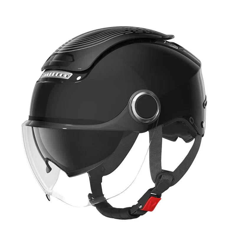 Motorcycle Half Helmet with Dual Visor, Breathable Open Face Summer Riding Helmet-Ridorn