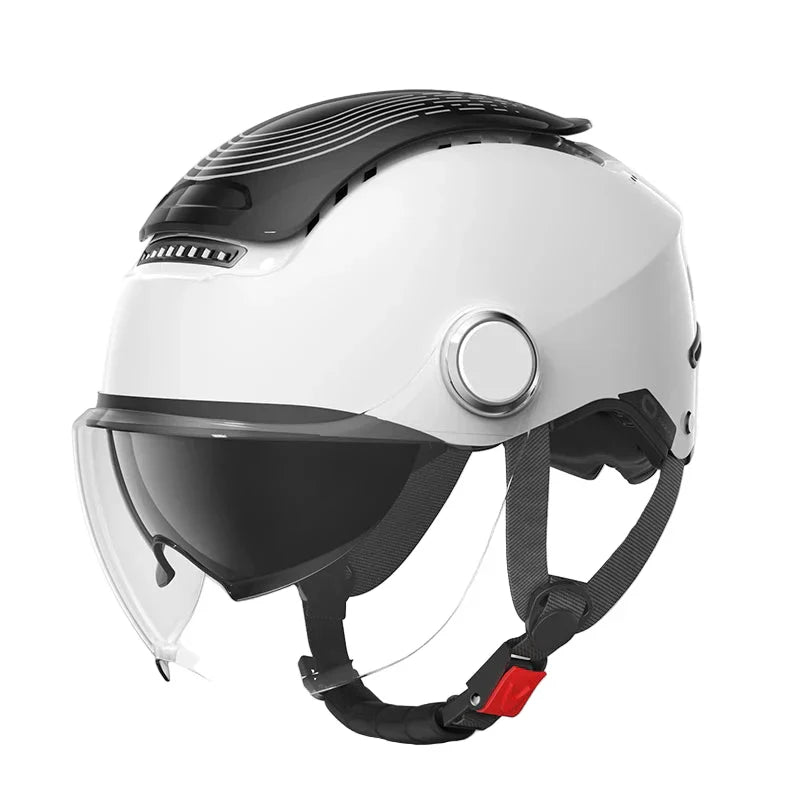 Motorcycle Half Helmet with Dual Visor, Breathable Open Face Summer Riding Helmet-Ridorn