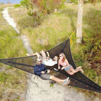 Multi-Person Camping Hammock, 3-Point Anchor Outdoor Hanging Lounger for Family & Groups-Ridorn