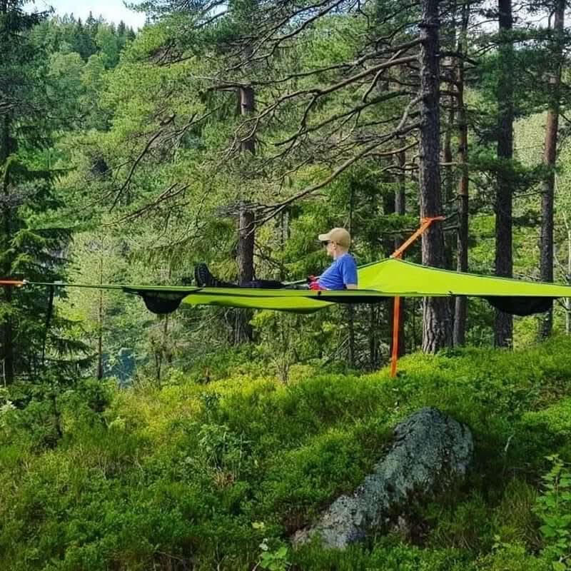 Multi-Person Camping Hammock, 3-Point Anchor Outdoor Hanging Lounger for Family & Groups-Ridorn