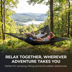 Multi-Person Camping Hammock, 3-Point Anchor Outdoor Hanging Lounger for Family & Groups