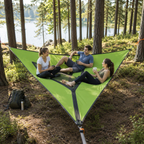 Multi-Person Camping Hammock, 3-Point Anchor Outdoor Hanging Lounger for Family & Groups