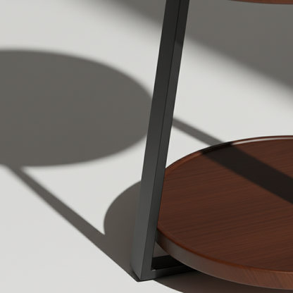 Chic Wooden Floor Lamp with Table and Smart Features | Ridorn