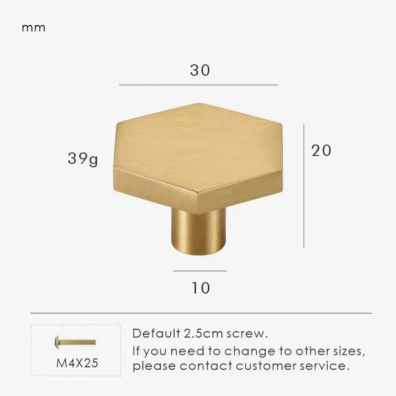Niamur Hexagon Cabinet Knobs-handles and knobs-Ridorn