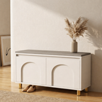 Nordic Faux Leather Shoe Storage Bench for Entryway Seating | Ridorn-Benches-Ridorn